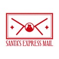 Santa\'s express mail - round stamp design for letters or gifts. Royalty Free Stock Photo