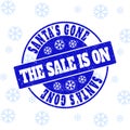 Santa`S Gone the Sale Is On Grunge Round Stamp Seal for Christmas