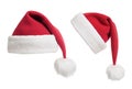 Santa's hats or caps collection isolated Royalty Free Stock Photo