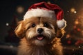 Santa\'s Little Helper Dog in a Santa Hat
