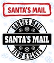 Santa`S Mail Scratched and Clean Stamp Seals for New Year