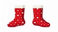 Santa\'s red stocking. Christmas socks isolated on a white background Royalty Free Stock Photo