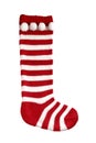 Santa`s red stocking isolated on white Royalty Free Stock Photo