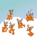 Santa's reindeer cute illustration