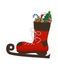 Santa's skate boot Royalty Free Stock Photo