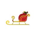 Santa`s sleigh with gifts. Vector color Royalty Free Stock Photo