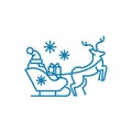 Santa`s sleigh linear icon concept. Santa`s sleigh line vector sign, symbol, illustration.