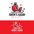 Santa`s Sleigh and a Sack Logo Design Template Royalty Free Stock Photo
