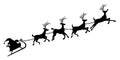 Santa`s sleigh silhouette