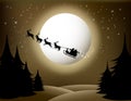 Santa sleigh and reindeer Royalty Free Stock Photo