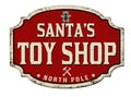 Santa`s toy shop vintage rusty metal sign