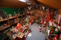 santa's workshop, with elves and toys in view Royalty Free Stock Photo