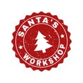 SANTA`S WORKSHOP Grunge Stamp Seal with Fir-Tree