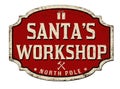 Santa`s workshop vintage rusty metal sign Royalty Free Stock Photo