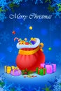 Santa sack and gift box for Christmas Royalty Free Stock Photo