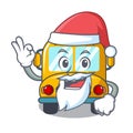 Santa school bus mascot cartoon