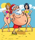 Santa at the seaside Royalty Free Stock Photo