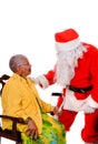 Santa and senior citizen