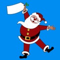 Santa with sign /tag copyspace Royalty Free Stock Photo