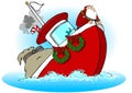 Santa On A Sinking Boat