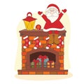 Santa sitting on chimney