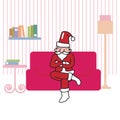 Santa sitting in living room