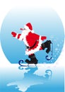 Santa on skates Royalty Free Stock Photo