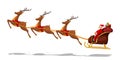 Santa in sled with deers Royalty Free Stock Photo