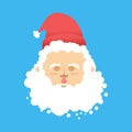 Santa sleep Emoji. Christmas Dream . Santa Claus with eyes close