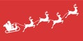 Santa sleigh reindeer silhouette with snow Royalty Free Stock Photo