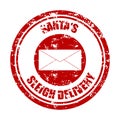 Santa sleight delivery rubber stamp post office Royalty Free Stock Photo