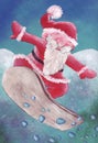 Santa snowboarding