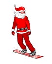 Santa snowboarding