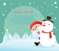 Santa and snowman,Merry Christmas, Happy new year, Merry Christmas design with wide copy space, Santa Claus Royalty Free Stock Photo