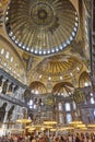 Santa Sofia mosque indoor. Historic landmark place in Istanbul. Byzantium Royalty Free Stock Photo