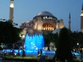 Santa Sofia Mosque by night, Istanbul Turkey Royalty Free Stock Photo