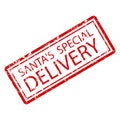 Santa special delivery rubber stamp to post office Royalty Free Stock Photo