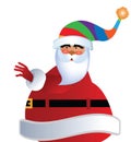 Santa in striped stocking hat