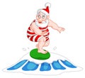 Santa surfing