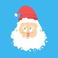 Santa surprised Emoj. Christmas amazementi emotion avatars. San