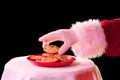 Santa taking cookie Royalty Free Stock Photo