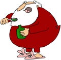 Santa Taking Cough Syrup