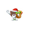 Santa teapot Cartoon character design having box of gift Royalty Free Stock Photo