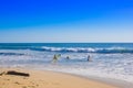 Santa Teresa, Costa Rica - June, 28, 2018: Outdoor view of surfers on the beach of Santa Teresa in a beautiful sunny day