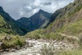 The Santa Teresa River in green lush valley. Hiking trail to Machu Picchu, Peru Royalty Free Stock Photo