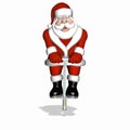 Santa Toy Testing - Pogo Stick Royalty Free Stock Photo