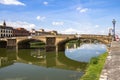 Santa Trinita bridge over river Arno. Florence. Italy Royalty Free Stock Photo