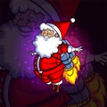 The santa with the turbo tube esport mascot design Royalty Free Stock Photo