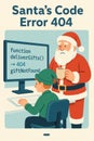 Santa Code Error Christmas Illustration Royalty Free Stock Photo