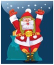 Santa wishes people a Happy New Year and Merry Christmas.